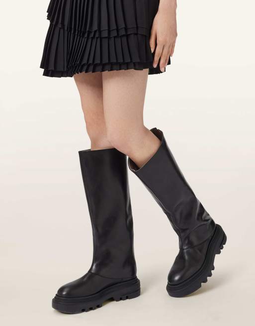 AllSaints – Maxie – Kniehohe Lederstiefel in Schwarz, 4 von 4