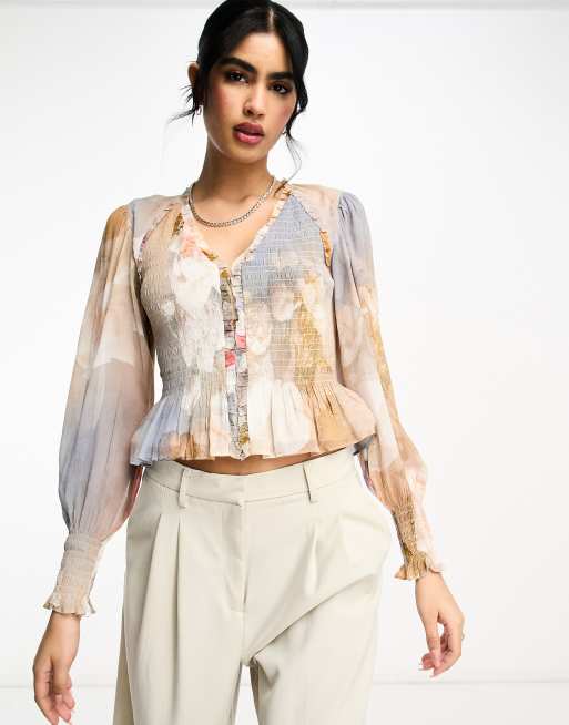 AllSaints Maya Rosalia top in multi