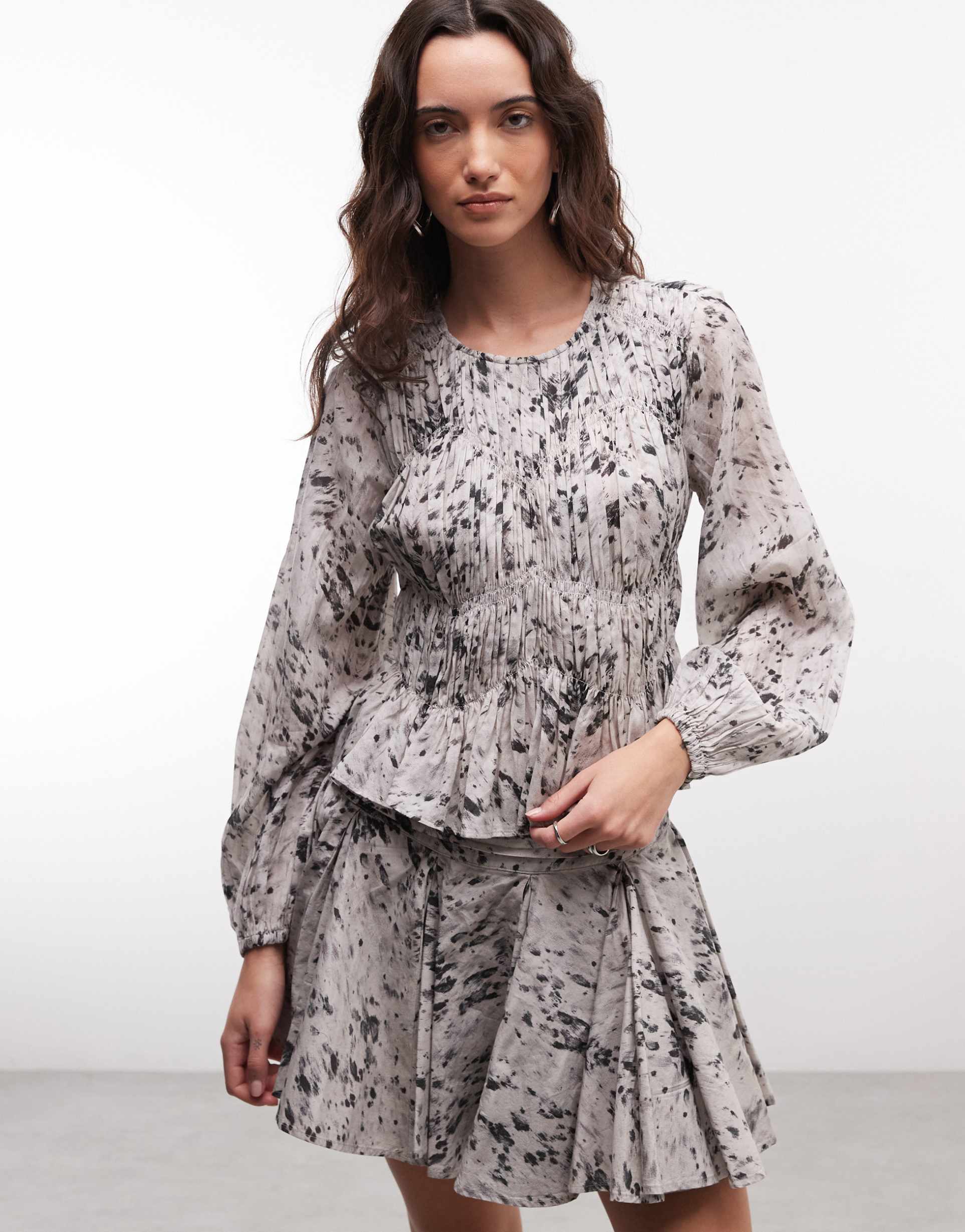 allsaints melani top in ecru