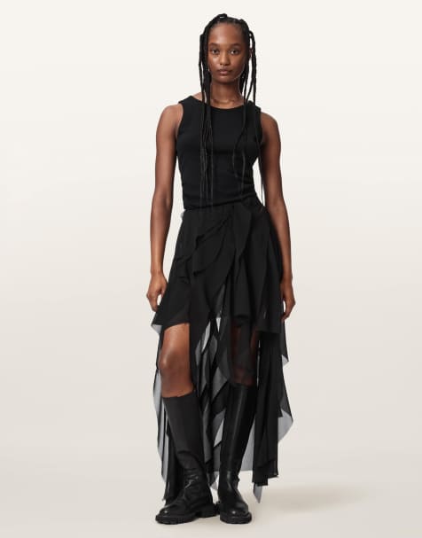 AllSaints - Melody - Rok in zwart - view 1
