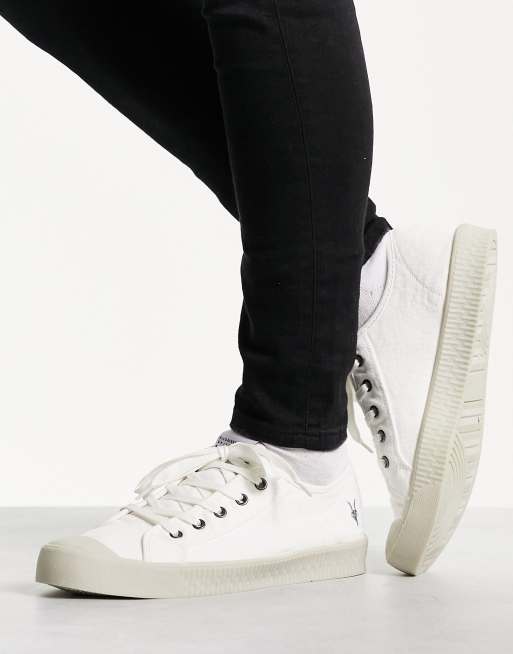 AllSaints Mem low top sneakers in chalk white | ASOS