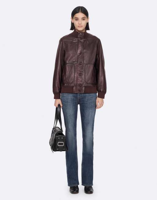 AllSaints Memphis veste rouge lie-de-vin, 2 de 7