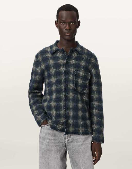 AllSaints - Menard - Cárdigan azul piedra lunar, 3 de 6
