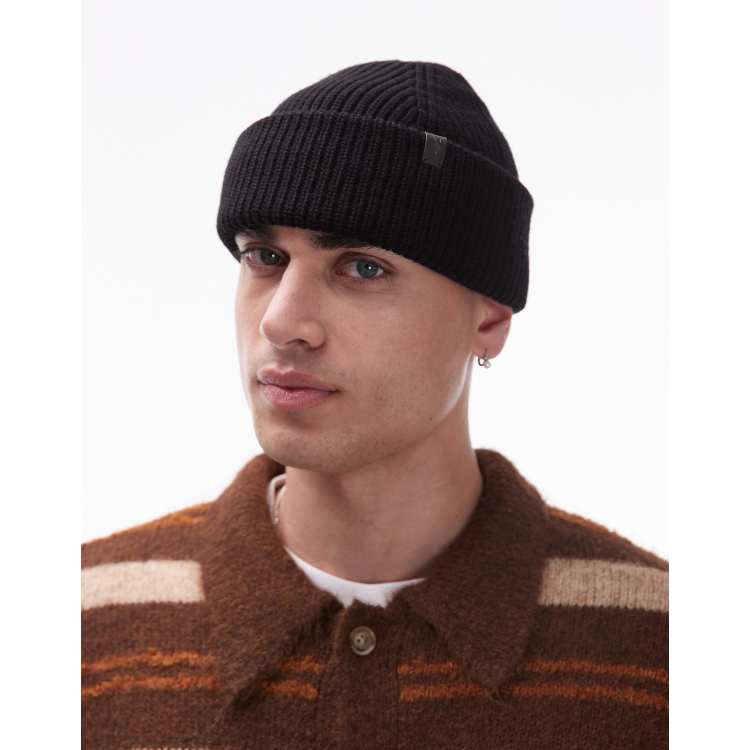 All Saint Knit Hat AllSaints thermal stitch beanie in gray heather | ASOS main image 2