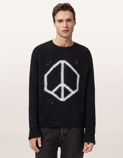 AllSaints – Message – Sweatshirt in Schwarz mit Rundhalsausschnitt - view 1