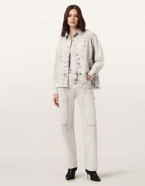 AllSaints – Mia – Jeans in Schneegrau mit Glitzer - view 1