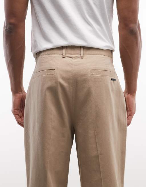 AllSaints Midas pleated trousers in brown, 4 of 5
