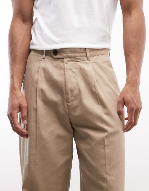 AllSaints Midas pleated trousers in brown, 5 of 5