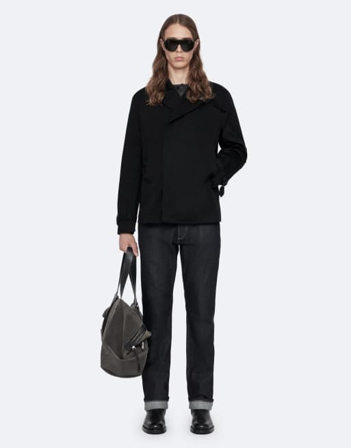 AllSaints Milford twill jack in gewassen zwart, 2 van 6