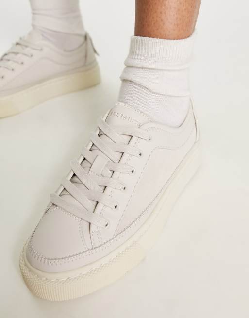 AllSaints - Milla - Leren sneakers met dikke zool in gebroken wit