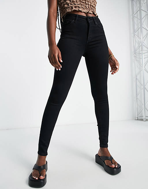 AllSaints Miller skinny jeans in black | ASOS