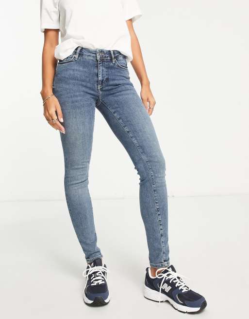 AllSaints Miller skinny jeans in mid blue wash | ASOS