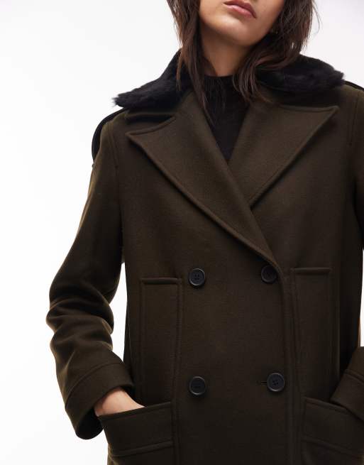AllSaints - Millie - Manteau élégant style militaire avec col détachable - Kaki, 2 de 4