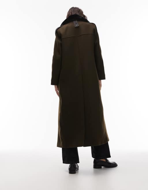 AllSaints - Millie - Manteau élégant style militaire avec col détachable - Kaki, 3 de 4