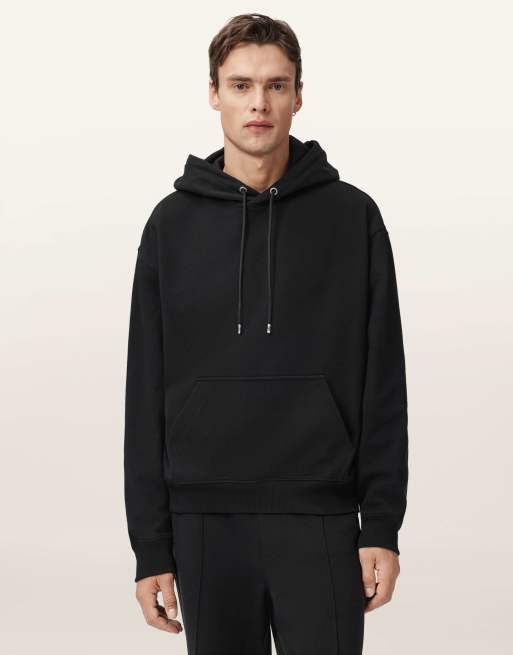 AllSaints – Milo Oth – Kapuzenpullover in Tiefschwarz