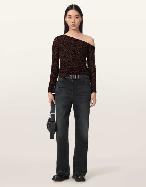 AllSaints Mimi Oberteil in Braun mit Flockprint, 3 von 6