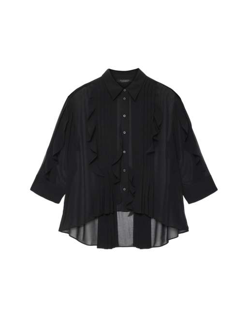 AllSaints Minna overhemd in zwart, 2 van 7