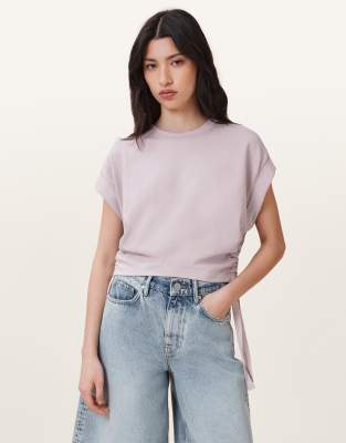 AllSaints - Mira - T-Shirt in Flieder-Aschrosa