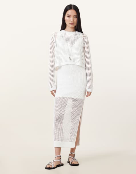 AllSaints – Miro – Kleid in Kreideweiß - view 1