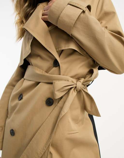 AllSaints Mixie trench coat in camel ASOS