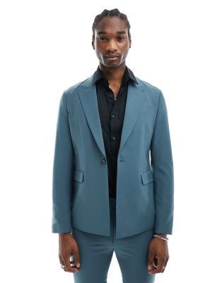 AllSaints AllSaints Moad suit blazer in petrol blue