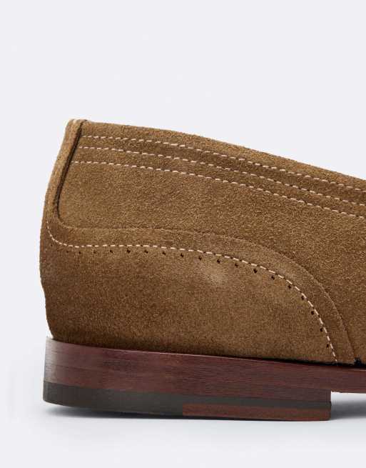 AllSaints - mocasines Jules con pespuntes en marrón tabaco, 4 de 4