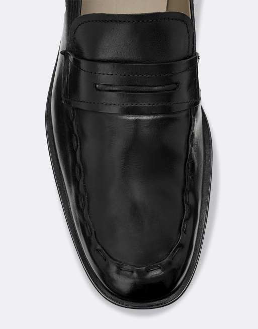 AllSaints - mocasines Jules con pespuntes en negro, 3 de 4
