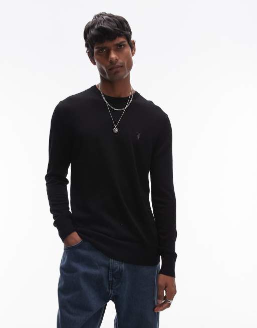 AllSaints - Mode - Maglione nero in lana merino
