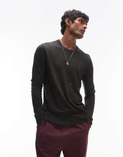 AllSaints Mode Merino knit jumper in dark green - view 1
