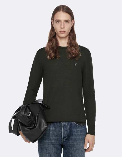 AllSaints Mode Merino-Pullover mit Rundhalsausschnitt in Grün, 4 von 6