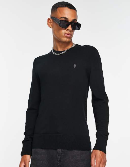 AllSaints - Mode Merino - Trui met ronde hals in zwart