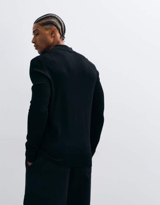 AllSaints Mode merinotröja med långa ärmar och logga i svart, 5 av 5