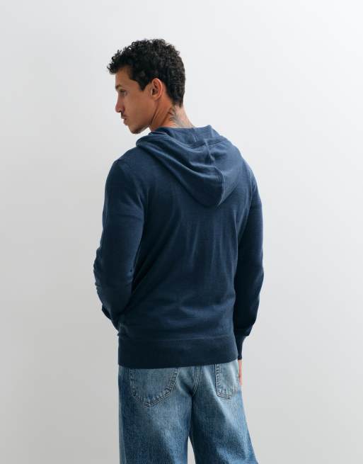 AllSaints - Mode - Sweat à capuche zippé en maille de laine mérinos avec logo - Bleu sarcelle, 2 de 5