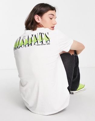 AllSaints momentum t-shirt with back print in white