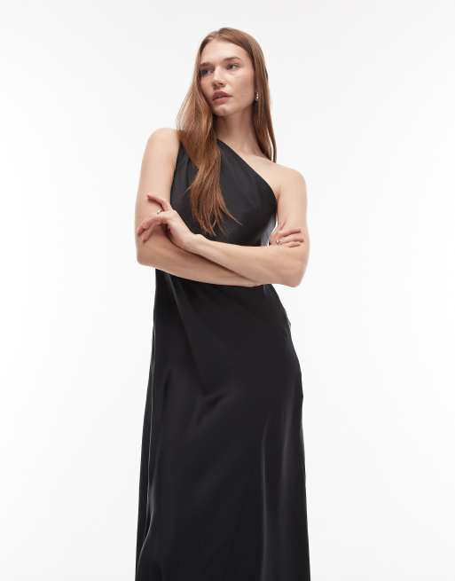 AllSaints - Monica - Satijnen maxi-jurk met open achterkant in zwart, 4 van 4
