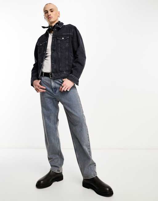 AllSaints Monza denim jacket in washed black | ASOS
