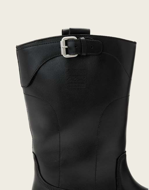 AllSaints Morris stivali in pelle neri, 3 di 4