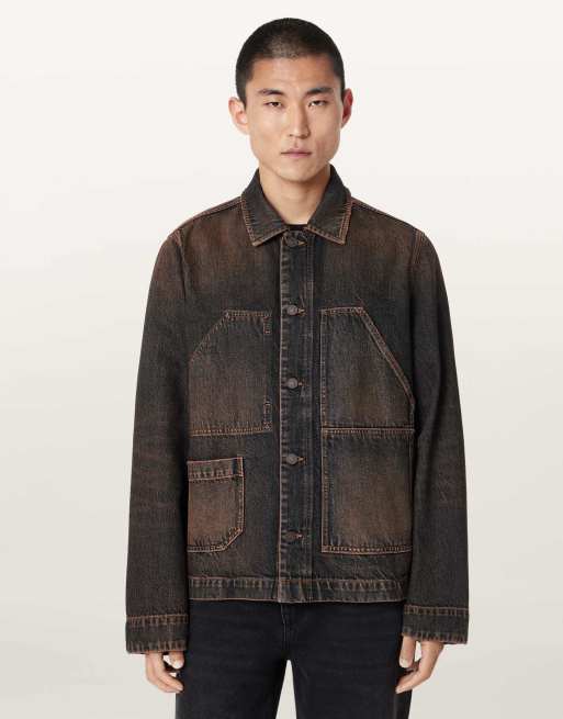 AllSaints Mukesh jack in gewassen bruin, 5 van 7