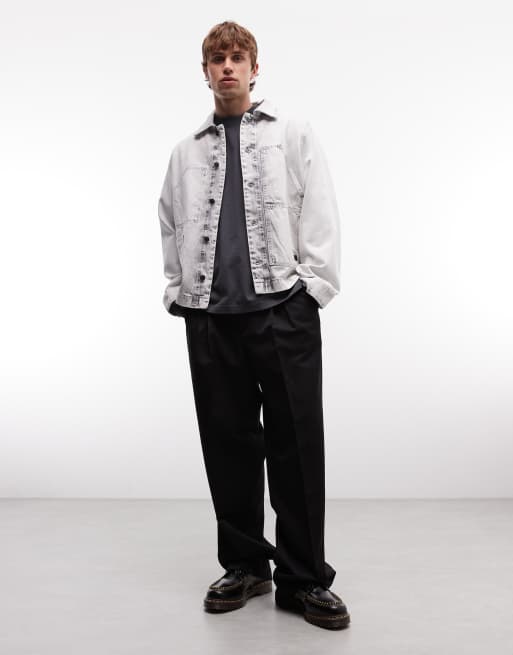 AllSaints – Mukesh – Jeans-Hemdjacke in gebleichtem Grau mit durchgehender Knopfleiste, 2 von 5