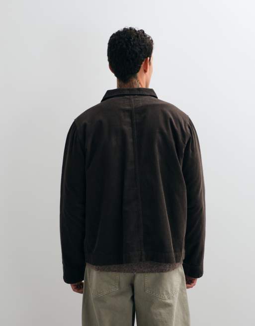 AllSaints Mukesh manchestershacket i mörkbrun denim, 5 av 5