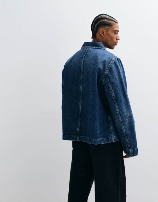 AllSaints Mukesh tvättad denimskjorta i mellanblå tvätt, 4 av 5