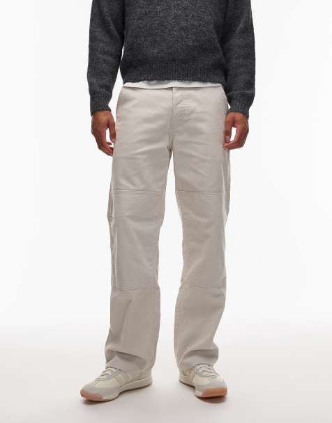 AllSaints - Mullen - Timmermansbroek van corduroy in ecru - view 1