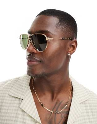 AllSaints Murphy sunglasses in bronze-Gold