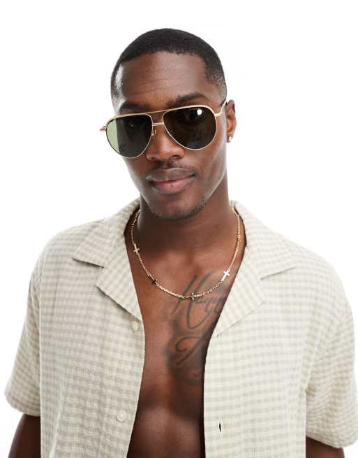 AllSaints Murphy sunglasses in bronze, 3 of 4