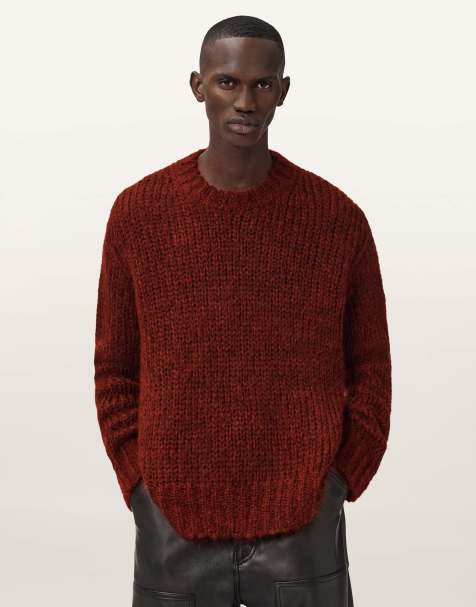 AllSaints – Myles – Pullover in Rostrot mit Rundhalsausschnitt - view 1