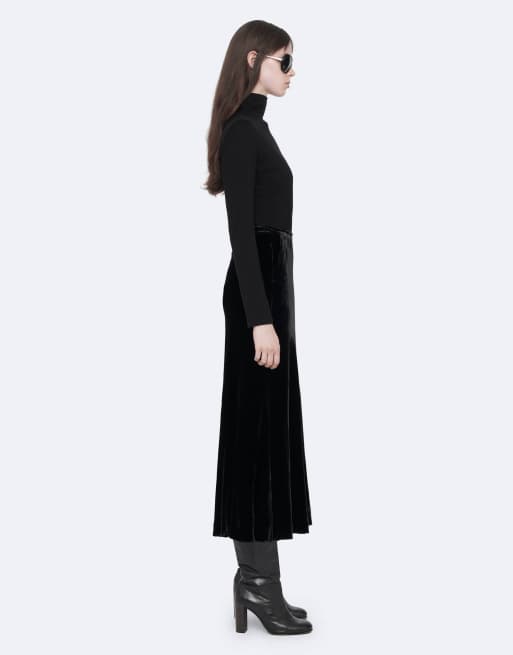 AllSaints Nalia falda de terciopelo negra, 3 de 7