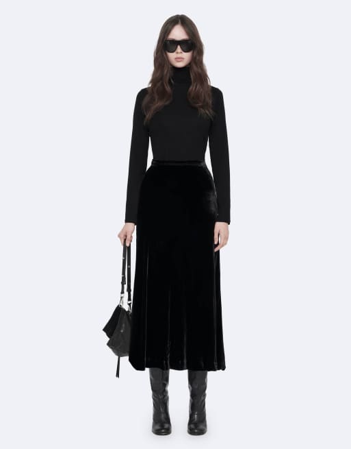 AllSaints Nalia jupe en velours noir, 5 de 7