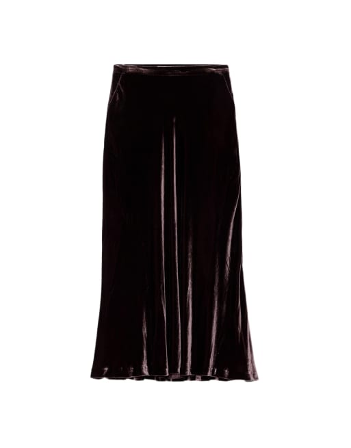 AllSaints Nalia Rock aus Samt in Aubergine, 7 von 7
