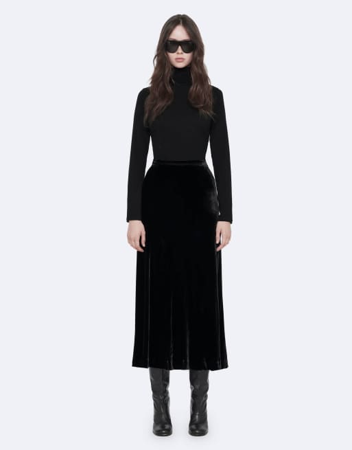 AllSaints Nalia Rock in schwarzem Samt, 2 von 7