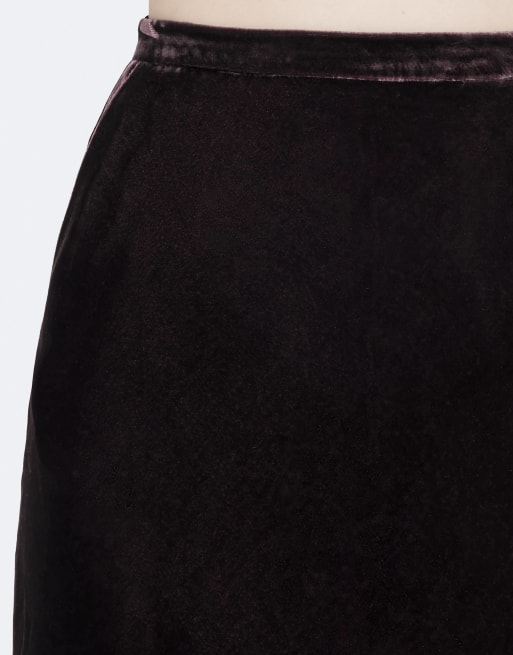 AllSaints Nalia rok in aubergine fluweel, 6 van 7